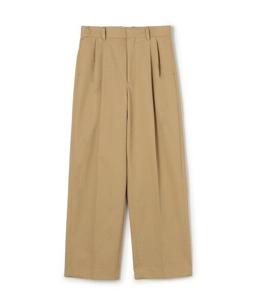 TOMORROWLAND/トゥモローランド コットンチノ タックストレートパンツ 43 ベージュ 32(5号)