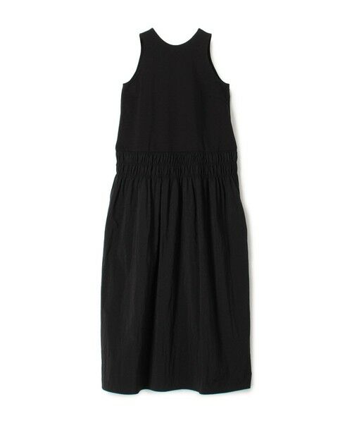 TOMORROWLAND / トゥモローランド ロング・マキシ丈ワンピース | マテリアルコンビ ギャザーマキシワンピース(19 ブラック)