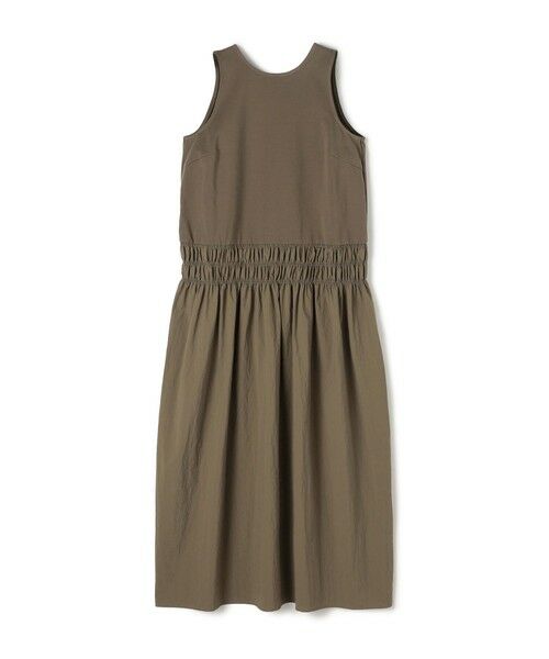 TOMORROWLAND / トゥモローランド ロング・マキシ丈ワンピース | マテリアルコンビ ギャザーマキシワンピース(57 カーキ)