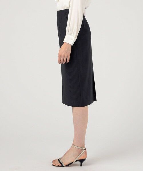 TOMORROWLAND / トゥモローランド ミニ・ひざ丈スカート | ウールシャドーストライプ タイトスカート | 詳細3