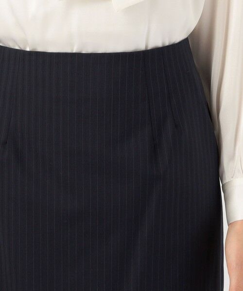 TOMORROWLAND / トゥモローランド ミニ・ひざ丈スカート | ウールシャドーストライプ タイトスカート | 詳細5