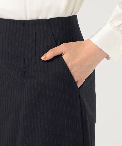 TOMORROWLAND / トゥモローランド ミニ・ひざ丈スカート | ウールシャドーストライプ タイトスカート | 詳細7