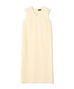 TOMORROWLAND / トゥモローランド ミニ丈・ひざ丈ワンピース | シャイニーカットジャカード Vネックワンピース