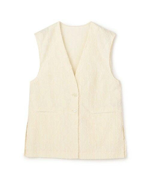 TOMORROWLAND/トゥモローランド シャイニーカットジャカード Vカラージレ 13 エクリュ 36(9号)