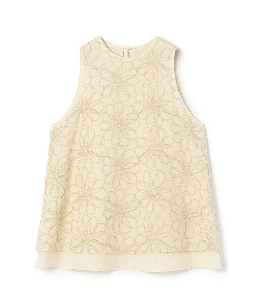 TOMORROWLAND/トゥモローランド レーヌエンブロイダリー スリーブレスブラウス 42 ライトベージュ 36(9号)