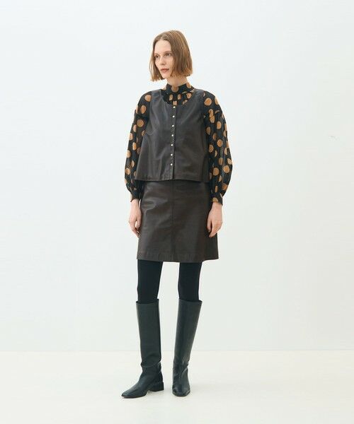 TOMORROWLAND / トゥモローランド ベスト | ベジタブルレザー フロンタブルジレ | 詳細1