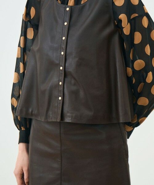 TOMORROWLAND / トゥモローランド ベスト | ベジタブルレザー フロンタブルジレ | 詳細8