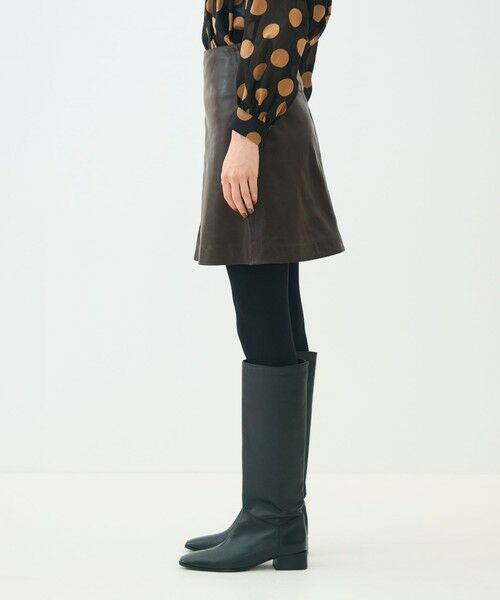 TOMORROWLAND / トゥモローランド ミニ・ひざ丈スカート | ベジタブルレザー トラペーズミニスカート | 詳細3
