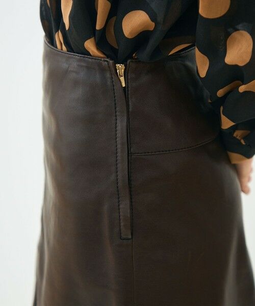 TOMORROWLAND / トゥモローランド ミニ・ひざ丈スカート | ベジタブルレザー トラペーズミニスカート | 詳細7