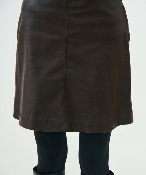 TOMORROWLAND / トゥモローランド ミニ・ひざ丈スカート | ベジタブルレザー トラペーズミニスカート | 詳細8