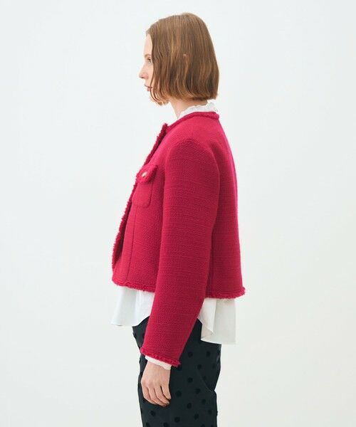 TOMORROWLAND / トゥモローランド ノーカラージャケット | ブークレーファンシー クルーネックジャケット | 詳細3