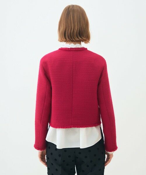 TOMORROWLAND / トゥモローランド ノーカラージャケット | ブークレーファンシー クルーネックジャケット | 詳細4