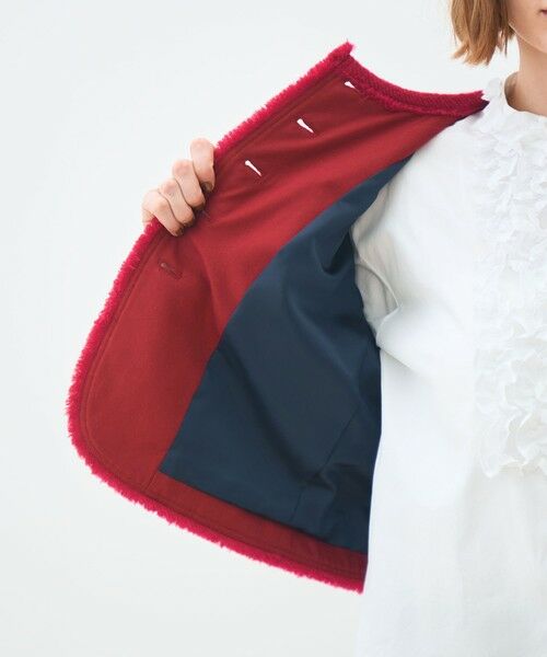 TOMORROWLAND / トゥモローランド ノーカラージャケット | ブークレーファンシー クルーネックジャケット | 詳細5