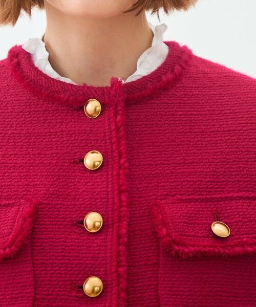 TOMORROWLAND / トゥモローランド ノーカラージャケット | ブークレーファンシー クルーネックジャケット | 詳細6