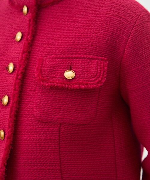 TOMORROWLAND / トゥモローランド ノーカラージャケット | ブークレーファンシー クルーネックジャケット | 詳細8