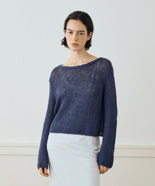 TOMORROWLAND / トゥモローランド ニット・セーター | コットンリネンオープンワーク クルーネックプルオーバー WVP3093 | 詳細2