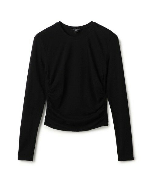 TOMORROWLAND / トゥモローランド Tシャツ | コットンポリエステルジャージー サイドシャーリングTシャツ WMTP3232(19 ブラック)