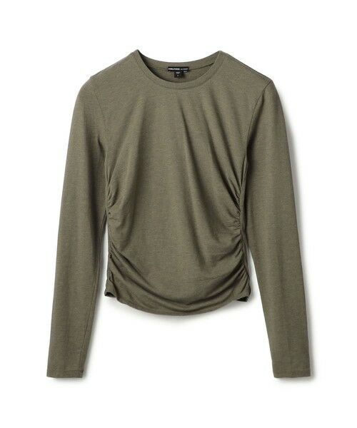 TOMORROWLAND / トゥモローランド Tシャツ | コットンポリエステルジャージー サイドシャーリングTシャツ WMTP3232(58 ダークグリーン系)