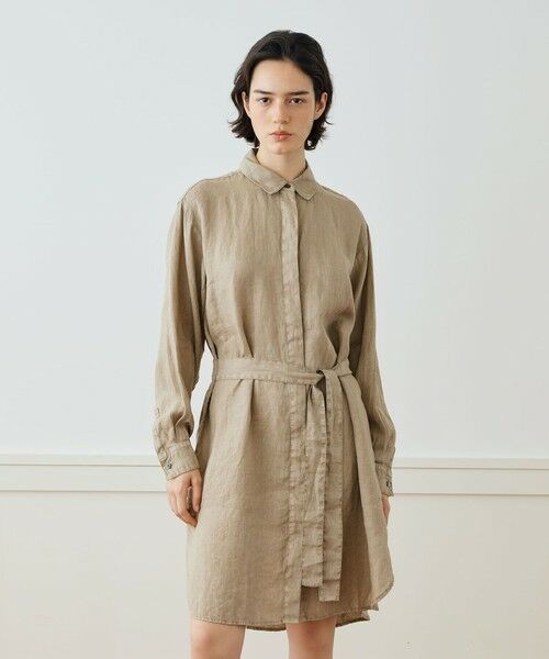 TOMORROWLAND / トゥモローランド ミニ丈・ひざ丈ワンピース | ライトウェイトリネン シャツワンピース WKO6965 | 詳細2