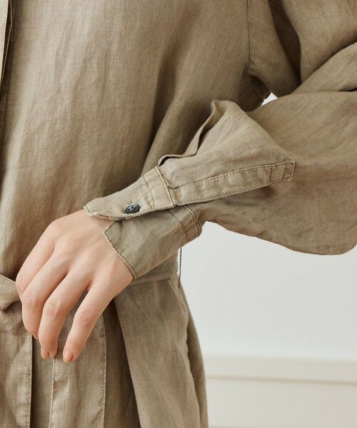 TOMORROWLAND / トゥモローランド ミニ丈・ひざ丈ワンピース | ライトウェイトリネン シャツワンピース WKO6965 | 詳細5