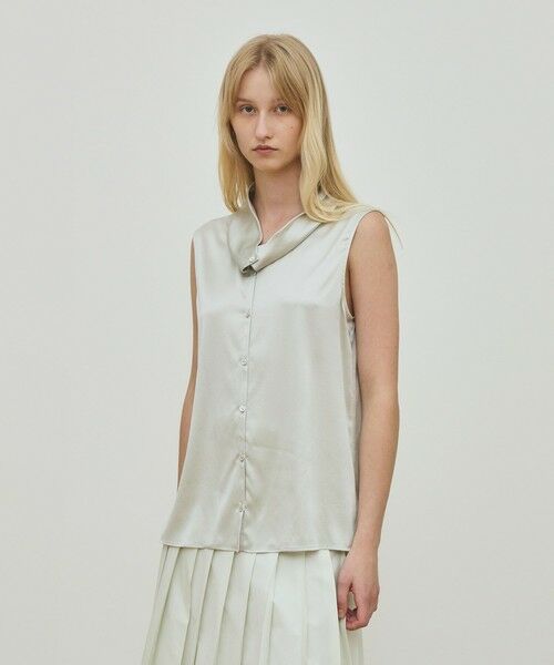 TOMORROWLAND / トゥモローランド シャツ・ブラウス | シルクストレッチサテン スカーフネックブラウス | 詳細4