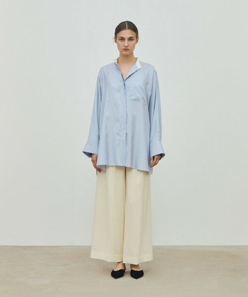 TOMORROWLAND / トゥモローランド シャツ・ブラウス（半袖以外） | シルクストライプ バンドカラーシャツ | 詳細1