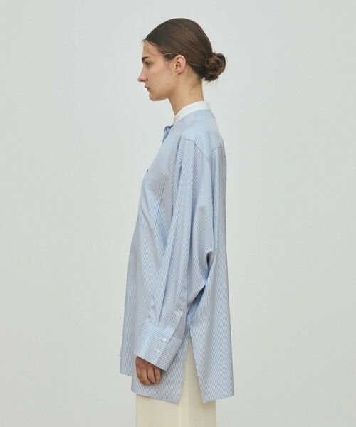 TOMORROWLAND / トゥモローランド シャツ・ブラウス（半袖以外） | シルクストライプ バンドカラーシャツ | 詳細3