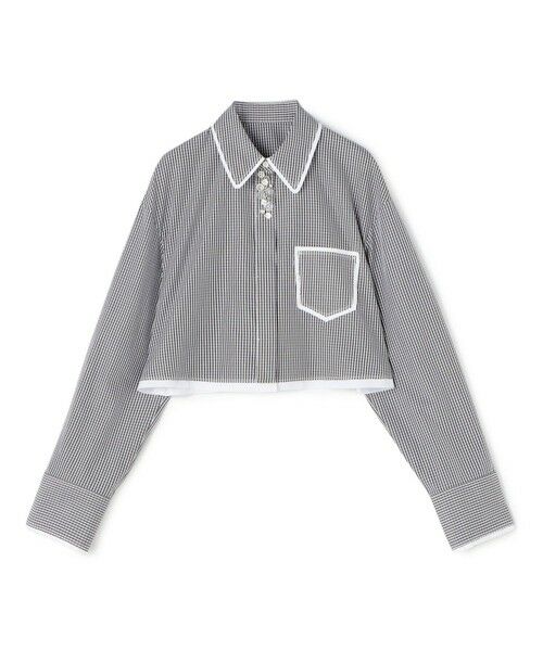 TOMORROWLAND/トゥモローランド コンパクトプレーンコットン クロップドシャツ 14 グレー系 F