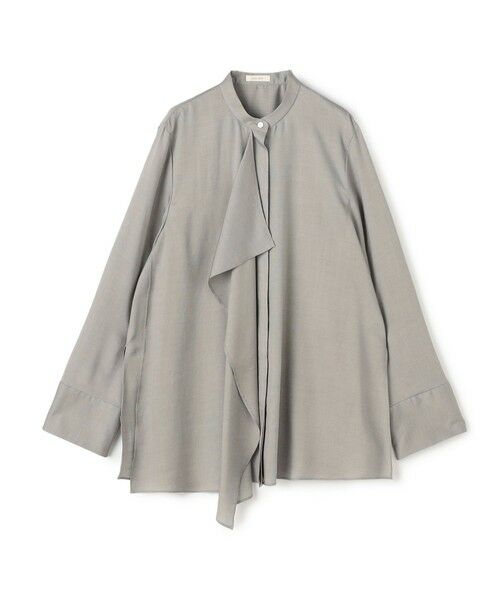 TOMORROWLAND/トゥモローランド プレイドセルロースツイル フロンドレープシャツ 52 ライトグリーン系 F