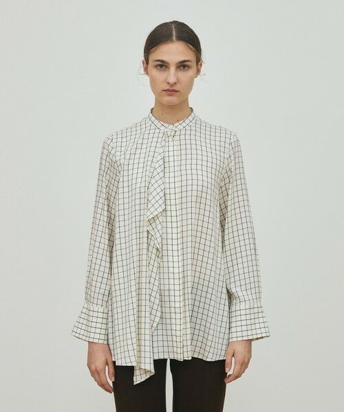 TOMORROWLAND / トゥモローランド シャツ・ブラウス（半袖以外） | プレイドセルロースツイル フロンドレープシャツ | 詳細2