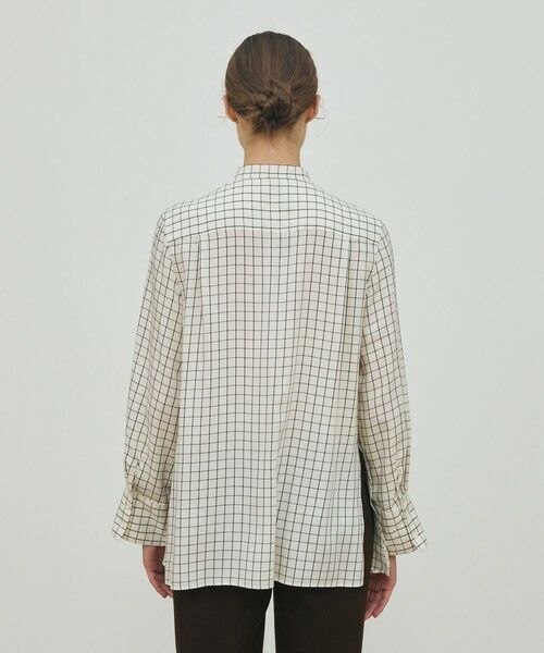 TOMORROWLAND / トゥモローランド シャツ・ブラウス（半袖以外） | プレイドセルロースツイル フロンドレープシャツ | 詳細4