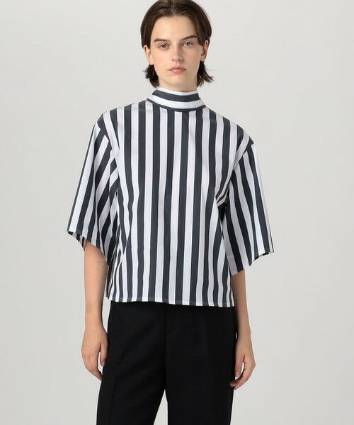 TOMORROWLAND / トゥモローランド シャツ・ブラウス | コットンナイロンストレッチストライプ タイブラウス | 詳細2