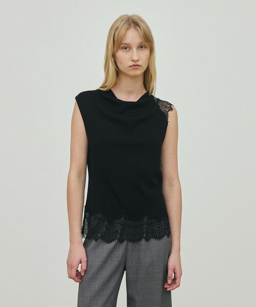 TOMORROWLAND / トゥモローランド ニット・セーター | レースコンビニット ドレーププルオーバー | 詳細2