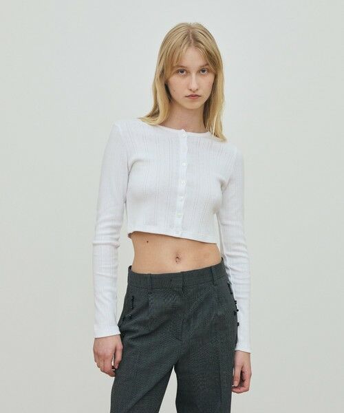 TOMORROWLAND / トゥモローランド カーディガン・ボレロ | アイレットジャージー クロップドカーディガン | 詳細2