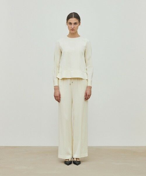 TOMORROWLAND / トゥモローランド その他パンツ | レーヨンウールサテン イージーストレートパンツ | 詳細1