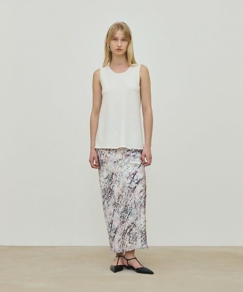 TOMORROWLAND / トゥモローランド ロング・マキシ丈スカート | メッセージ ウォールプリント エラスティックストレートスカート | 詳細1