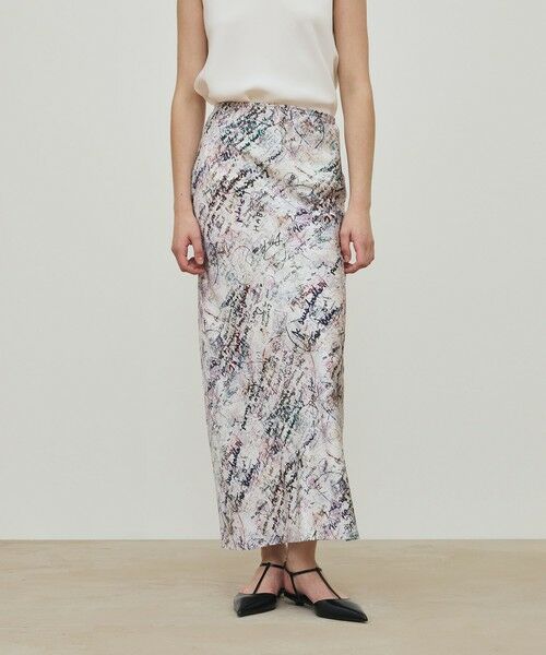 TOMORROWLAND / トゥモローランド ロング・マキシ丈スカート | メッセージ ウォールプリント エラスティックストレートスカート | 詳細2