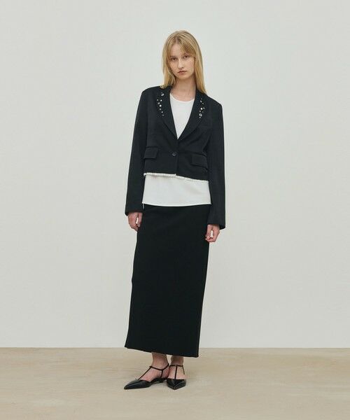 TOMORROWLAND / トゥモローランド ロング・マキシ丈スカート | ライトダブルクロス エラスティックストレートスカート | 詳細1