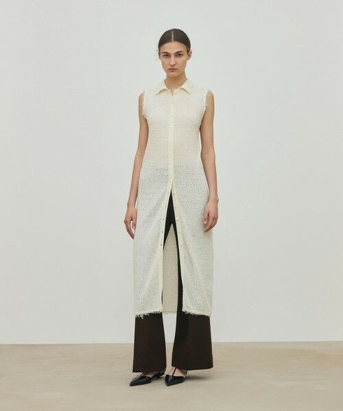 TOMORROWLAND / トゥモローランド ミニ丈・ひざ丈ワンピース | カールヤーンニット シャツワンピース | 詳細8