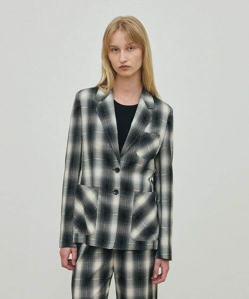 TOMORROWLAND / トゥモローランド テーラードジャケット | アキハ オンブレーチェック  シングルジャケット | 詳細2