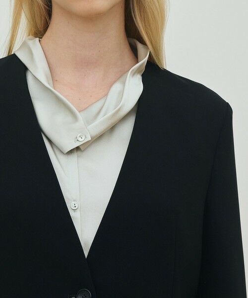 TOMORROWLAND / トゥモローランド ノーカラージャケット | ライトダブルクロス ノーカラージャケット | 詳細6