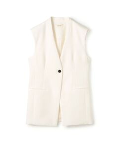 TOMORROWLAND / トゥモローランド ノーカラージャケット | ライトダブルクロス ノーカラージレ