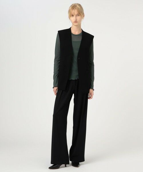 TOMORROWLAND / トゥモローランド ノーカラージャケット | ライトダブルクロス ノーカラージレ | 詳細1