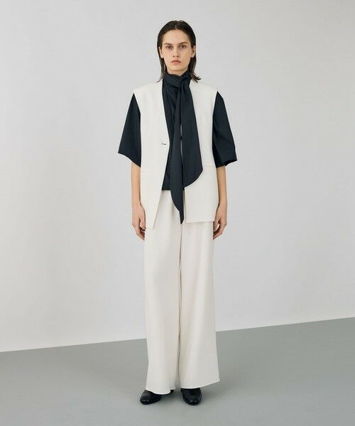 TOMORROWLAND / トゥモローランド ノーカラージャケット | ライトダブルクロス ノーカラージレ | 詳細13