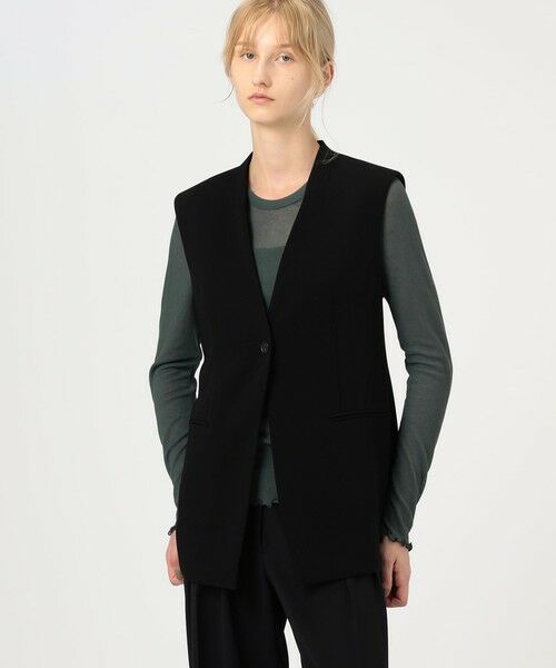 TOMORROWLAND / トゥモローランド ノーカラージャケット | ライトダブルクロス ノーカラージレ | 詳細2