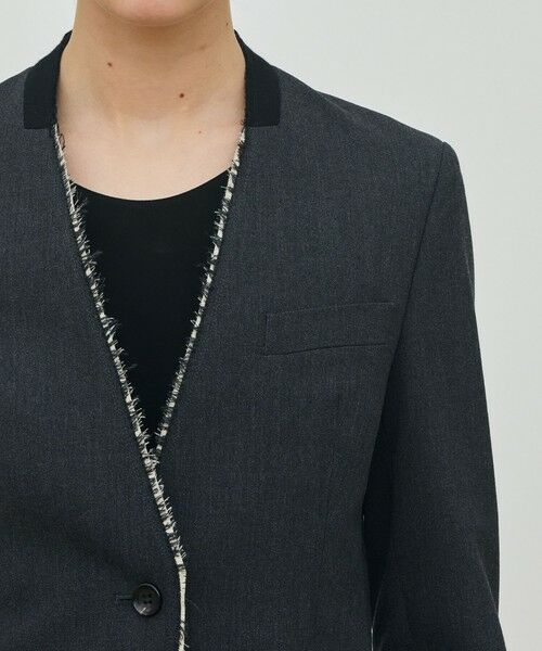 TOMORROWLAND / トゥモローランド ノーカラージャケット | ハードウールオックスフォード ノーカラージャケット | 詳細6