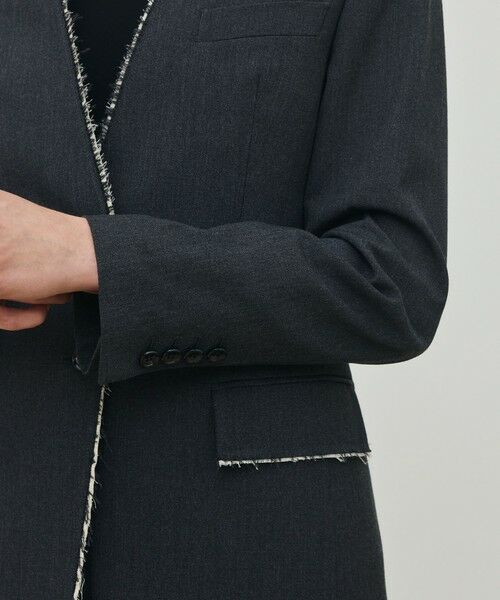 TOMORROWLAND / トゥモローランド ノーカラージャケット | ハードウールオックスフォード ノーカラージャケット | 詳細7