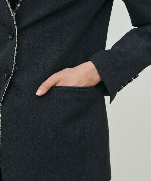 TOMORROWLAND / トゥモローランド ノーカラージャケット | ハードウールオックスフォード ノーカラージャケット | 詳細9