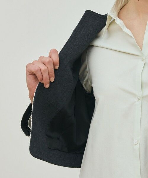 TOMORROWLAND / トゥモローランド ノーカラージャケット | ハードウールオックスフォード クルーネックジャケット | 詳細5