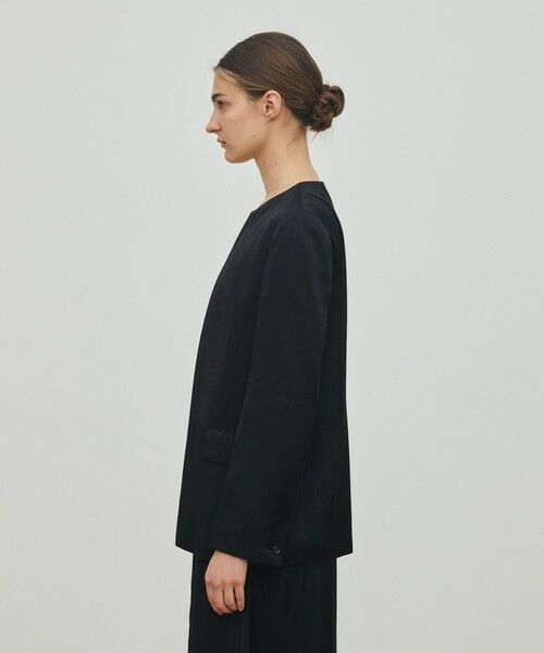 TOMORROWLAND / トゥモローランド ノーカラージャケット | レーヨンサテン クルーネックジャケット | 詳細3